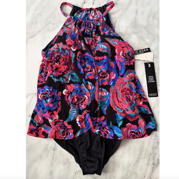 Magicsuit Nwt Aubrey One Piece Sonic Blooms 6017820 Slimming Swimsuit 10 - Picture 1 of 6